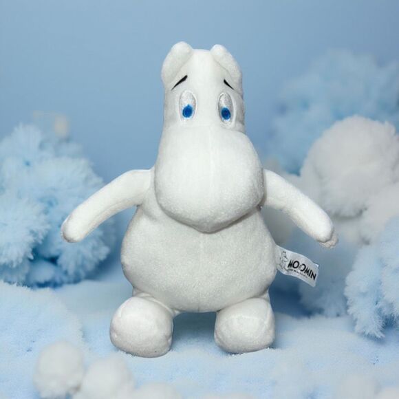 Moomin White Sekiguchi Hippo Plush Stuffed Animal 7” - Picture 1 of 4